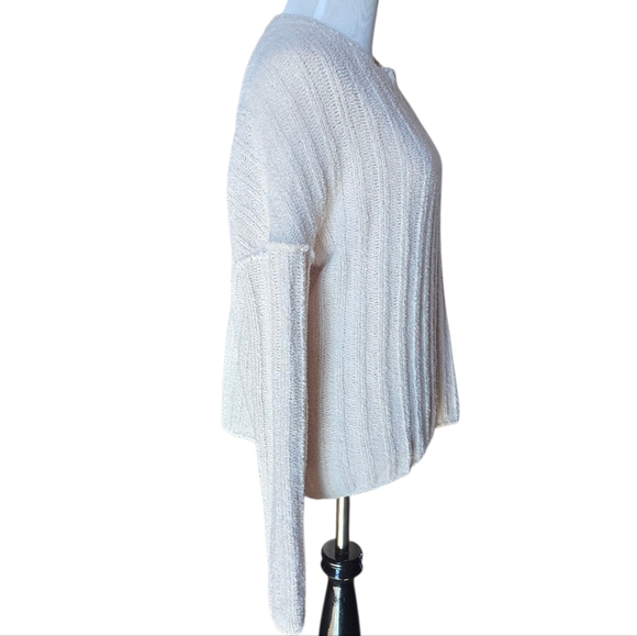 ATM Anthony Thomas Melillo Chenille Crew Neck Sweater Size Small Cream - Picture 6 of 7